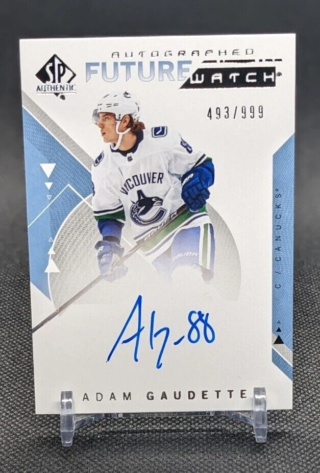 2018-19 SP Authentic Hockey Adam Gaudette Future Watch Auto /999 Maple Leafs NHL - Image 1 of 2