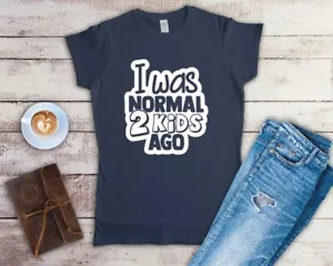 Camiseta ajustada I Was Normal 2 Kids Ago para dama talla mediana 10 azul marino - Imagen 1 de 1
