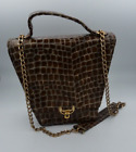 VINTAGE 1980'S Victoria A. EAV Leather Brown Skin Purse Handbag