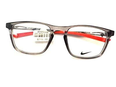 Nike 7146 034 54/19/140 Anteojos MARCO GRIS TRANSPARENTE NEGRO/ROJO con Estuche Foto 1 de 3