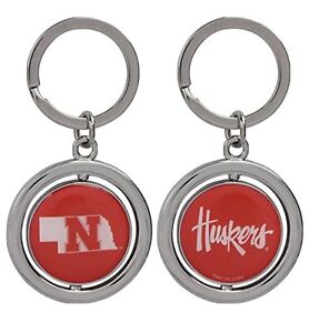 NFL Nebraska Cornhuskers Spinning Logo Key Ring Keychain Forever Collectibles