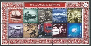 New Zealand 2001 Moving the Mail Ship Aviation Miniature sheet MNH - Picture 1 of 2