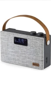 Radio Akai A61029 Portable FM/DAB Radio with Bluetooth, 5 W Speaker, Grey - Picture 1 of 4