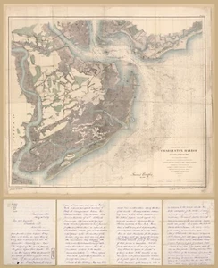 A4 Reprint of Shipping Coast & Seas Map Charleston Harbor South Carolina - Picture 1 of 1
