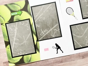 Tennis Scrapbook pages, Premade Tennis Pages, Tennis Scrapbook Layouts - Picture 1 of 8
