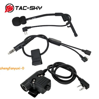 TAC-SKY Y Cable + Comtac Microphone + U94 PTT for IPSC Comtac I II III/Peltor - Image 1 of 4