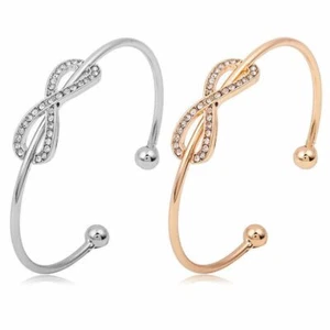 Brazalete Dama de honor Dije de Cristal de Amistad Plata Oro Infinito para Damas - Imagen 1 de 9