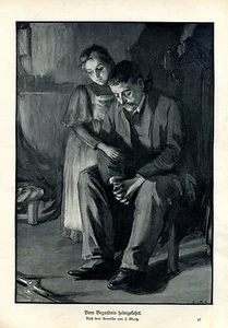 Vom Begräbnis heimgekehrt  - nach L. Muntz -- aus 1908 -- - Picture 1 of 1