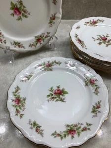Johann Haviland Moss Rose Garland Bavaria Germany, set of 6, 6" Dessert plates - Picture 1 of 3