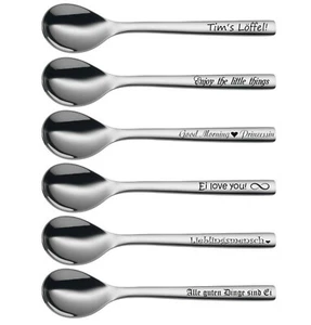 WMF Nuova Eierlöffel mit Gravur nach Wunsch Edelstahl 12cm Egg spoon - Picture 1 of 9