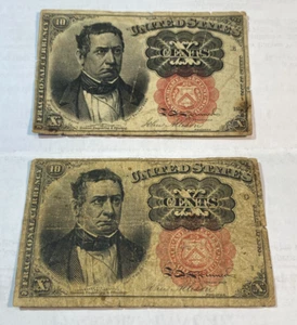 (1) Average Circ. FR-1266 10 Cent Fractional Note Minor Tear of Stain CHRC - Picture 1 of 2