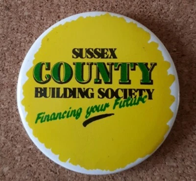 Vintage SUSSEX COUNTY BUILDING SOCIETY PIN BADGE, Ephemera Collectable  - Image 1 of 2