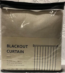 INOVADAY~ 100% Blackout Curtains, 50x84", 2 Panels, Cream Color, NEW! - Picture 1 of 5