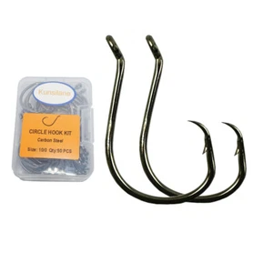 Kunsilane 1/0 -12/0 14/0 Octopus Circle Fishing Hook Saltwater Offset Fishhook - Picture 1 of 15