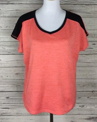 Top tejido elástico rápido naranja negro St. John's Bay Active Petite para mujer PL Foto 1 de 4