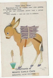 Subvenciones de café de colección indio nativo americano de Montecarlo casi nuevo burro con madera - Imagen 1 de 2