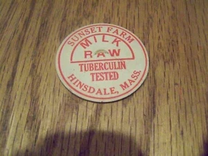 SUNSET FARM HINSDALE MASSACHUSETTS MILK BOTTLE CAP DAIRY,,, - Picture 1 of 1