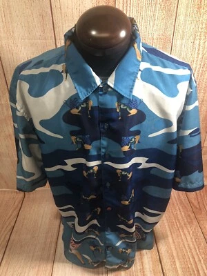 Camisa Hawaiana DCC BF SS XL Extra Grande Niña Gráficos Azul Poliéster  Foto 1 de 4