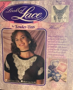 Tender Tees~Midnight Lace BLACK~Look of Lace- Iron On Transf- Black Lace - Picture 1 of 2