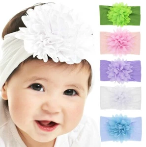 5 Pcs Baby Girl Turban Headbands–Elastic Hair Bows, Cute Infant Hair Accessories - Picture 1 of 8