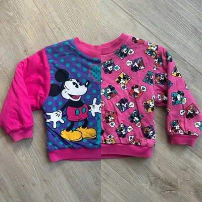 De Colección Disney Mickey & Co Sudadera Pullover Reversible Estampado Completo Juvenil 2T Foto 1 de 4