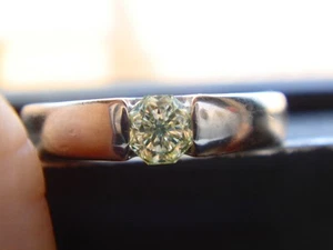 GIA-ZERTIFIZIERTER GRÜNER GELBER DIAMANT PLATIN RING 6,25 8,3 GR - Bild 1 von 15