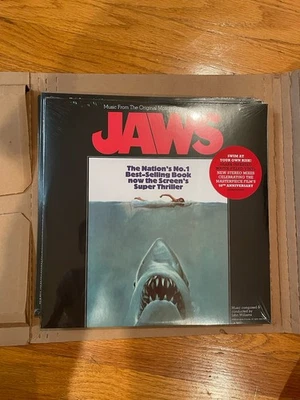 JAWS 50th Aniv Soundtrack Limited Edit #/1975 Stamped Shark Infested Water Vinyl - Image 1 of 3