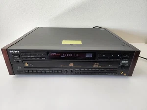 Sony CDP-C87ES 5-Disc CD Changer Player - Dark Cherry Wood Cabinet - FOR REPAIR - Picture 1 of 11