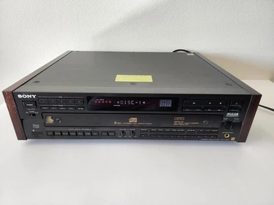Sony CDP-C87ES 5-Disc CD Changer Player - Dark Cherry Wood Cabinet - FOR REPAIR - Image 1 of 4