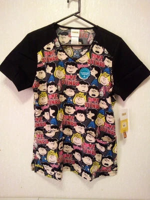  Blusa Médica Para Mujer Tooniforms Peanuts Love Stinks Cuello en V Talla Mediana Foto 1 de 4