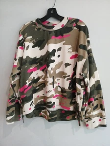 G-Star Raw Women’s Loose Fit Pink Green Camo All Over Sweater XL Crewneck - Picture 1 of 16
