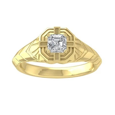 0.5Ct Natural Diamond Engagement Ring Size 7 for Women 10K Yellow Gold 4.5gm - Image 1 of 4