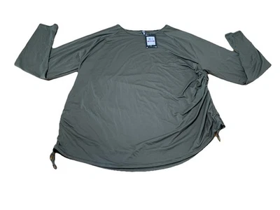 Under Armour Motion Long Sleeve Longline Olive Green Athletic Top Thumbholes NWT - Image 1 of 4