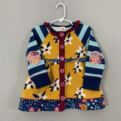 Vestido Suéter Cárdigan Flores Salvajes Niñas Talla 4 Azul Flores Silvestres Boutique Usado en Excelente Condición Foto 1 de 4