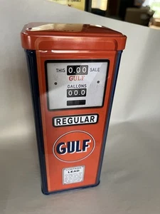 Lata de metal Gulf Gas Company Collectors 8x3,5 con tapa - Imagen 1 de 9