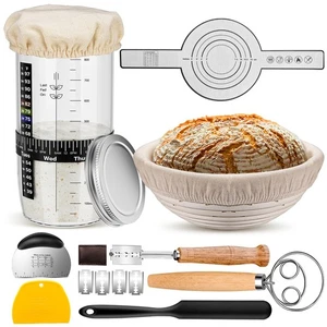 Kit de inicio de masa madre, suministros para hornear pan de masa madre con banneto redondo de 9""... - Imagen 1 de 7
