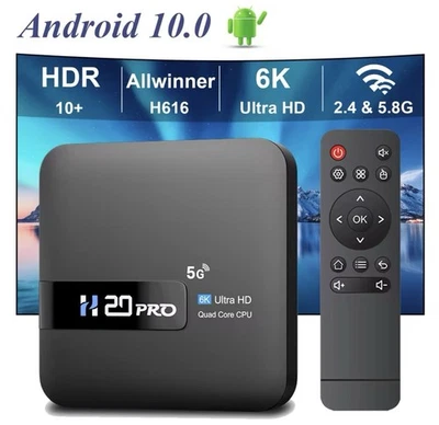 Android 10 TV Box 16GB 4K HD Media Player supporto WiFi 2.4G/5G Set Top Box - Immagine 1 di 4