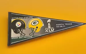NFL Green Bay Packers Pittsburgh Steelers Super Bowl XLV Felt Pennant 12x30 - Picture 1 of 1
