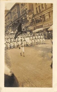 RPPC Colorado Flag Navy Parade Street Scene Real Photo c1910s Vintage Postcard - Picture 1 of 2