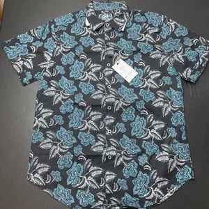 Robert Graham Mens Small Laws Short Sleeve Button Up Floral Pattern Navy Blue - Picture 1 of 5