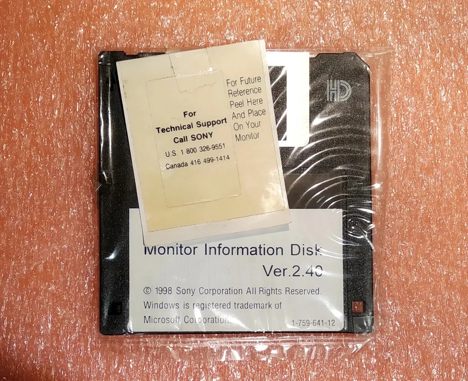 Sony 1-759-641-12 Monitor Information Disk Ver. 2.40 - Bild 1 von 1