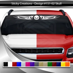 151-02 SKULL Decal Sticker Windshield Window Vinyl Graphic Banner Tribal Skull - Picture 1 of 5