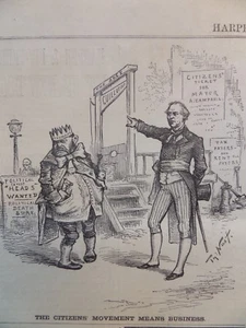 Tammany Hall New York Boss Honest John Kelly Reformer Harper’s Weekly 1882 #3 - Foto 1 di 2