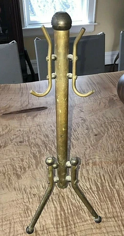 Old Salesman Sample Brass Hall Tree Coat Rack Hanger Doll House Miniature Cover