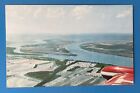 Aerial View Of Cairo Illinois From Plane Mississippi & Ohio Rivers Postcard