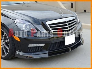 2011-2013 M-BENZ E63 AMG Sedan V Style Carbon Fiber Front Bumper Spoiler Lip - Picture 1 of 2