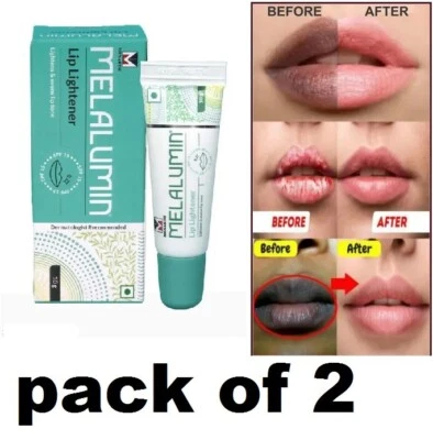 2 x Aclarador de labios MELALUMINA (10 gm) para labios fumadores oscuros, hace que los labios brillen y suaves Foto 1 de 4