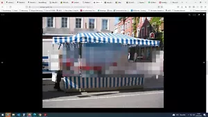 gebrauchtes 8m x 3,5m Marktschirm Stecksysteme Marktstand Schirm Messeschirm - Bild 1 von 2