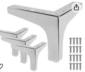 5” Polished chrome contemporary furniture legs - Picture 1 of 2