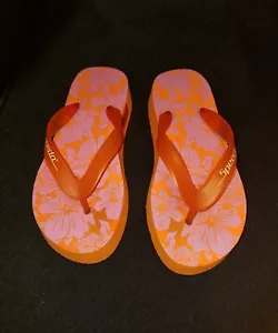 Nuevo con caja sandalias tanga chanclas para mujer S(5-6) speedo naranja púrpura 1 1/4" plataforma - Imagen 1 de 9